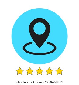 Map pin icon vector illustration. Linear symbol with thin outline. The thickness is edited. Minimalist style.