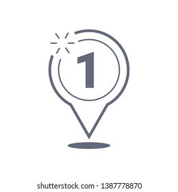 map pin icon vector illustration. Linear symbol with outline.
