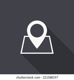 map pin icon , vector illustration , flat design