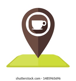 café Map Pin icon vector Logo illustration and design.  A culinary and drink location element.  Can be used for web and mobile development. Suitable for infographic