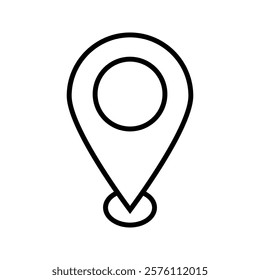 map pin icon vector simple black line white background