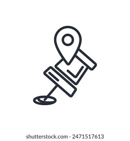 map pin icon. vector.Editable stroke.linear style sign for use web design,logo.Symbol illustration.