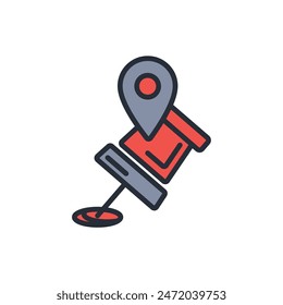 map pin icon. vector.Editable stroke.linear style sign for use web design,logo.Symbol illustration.