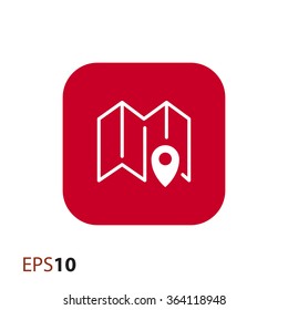 Map with pin icon for web and mobile