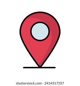 map pin icon with white background vector stock illustration