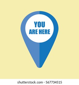 Map pin icon with you are here