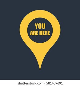 Map pin icon with you are here
