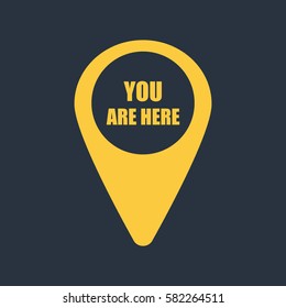 Map pin icon with you are here