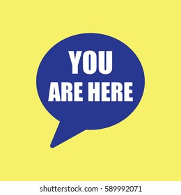 Map pin icon with you are here