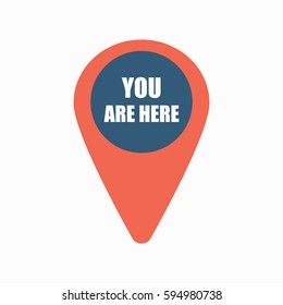 Map pin icon with you are here