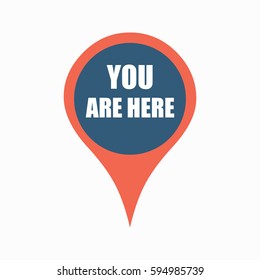 Map pin icon with you are here