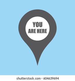 Map pin icon with you are here