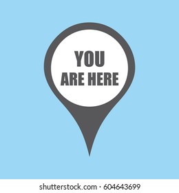 Map pin icon with you are here
