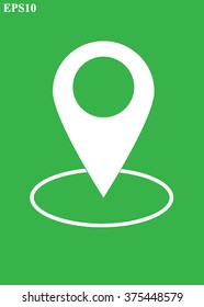 Map pin icons color.Map pointers on green background vector illustration