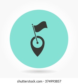 Map pin   -   icons for graphic design and Internet sites. Vector illustration. 