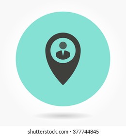 Map pin   -   icons for graphic design and Internet sites. Vector illustration. 