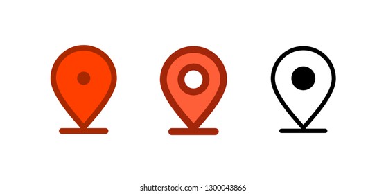 Map pin icons, location icon vector set
