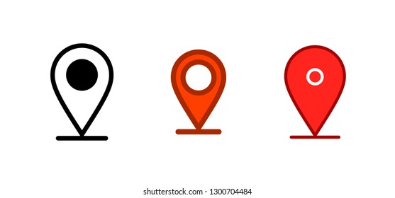 Map pin icons, location icon vector set