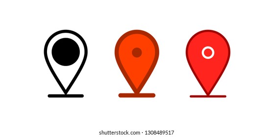 Map pin icons, location icon vector set