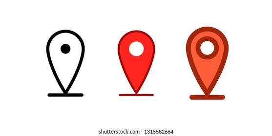 Map pin icons, location icon vector set