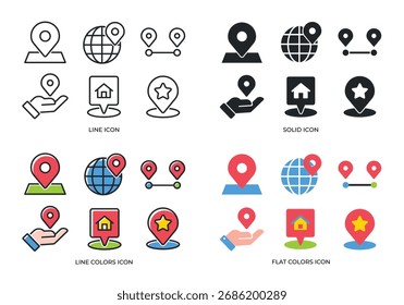 Map Pin Icons. Multi series icons collection