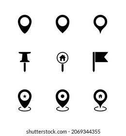 Map Pin Icons Set, Location Icons Vector