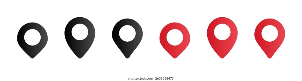 Map pin icons set. location and pointer symbol. Vector illustration.