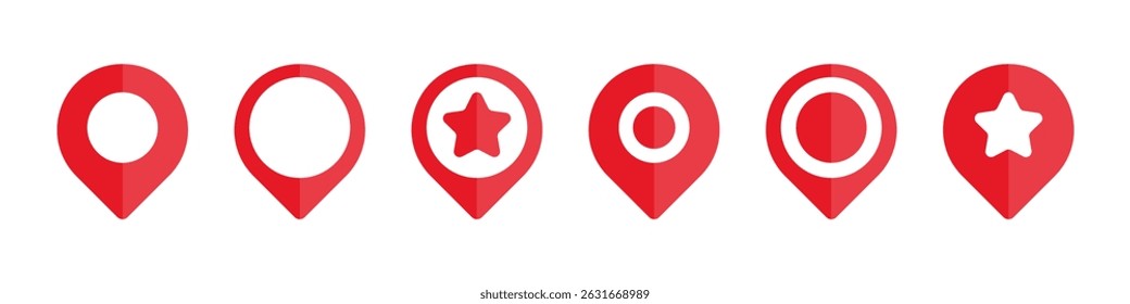 Map pin icons set. location and pointer symbol. Vector illustration.