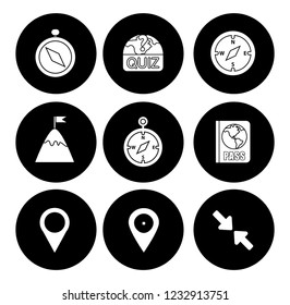 Map pin icons set - navigation marker - travel gps sign & symbols 
