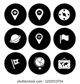 Map pin icons set - navigation marker - travel gps sign & symbols 