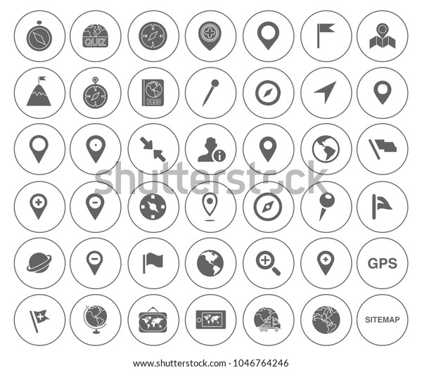 マップピンアイコンセット ナビゲーションマーカー トラベルgps記号 のベクター画像素材 ロイヤリティフリー