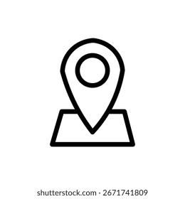 Iconos de pin de mapa. Ilustración vectorial de línea simple