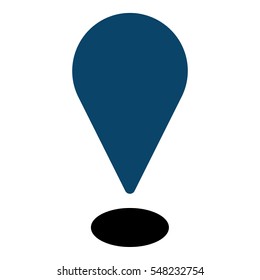 Map pin illustration - Flat design icon - Black and blue