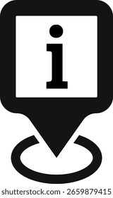 Map pin with info icon.  information desk location pin. Map pointer. Map markers. Street pin for info icon. information Navigation
