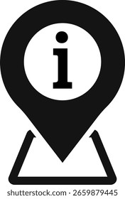 Pin de mapa con icono de información. pin de ubicación del escritorio de información. Puntero de mapa. Marcadores de mapa. Calle pin para el icono de información. información Navegación
