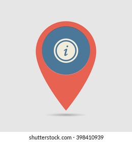 Map pin for information desk location. Vector illustration