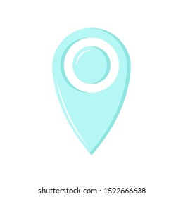 Map pin. Isolated object on a white background Vector cartoon illustration. Flat design.