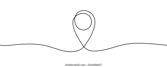 Map pin line background. One line drawing background. Continuous line drawing of GPS icon. Vector illustration.