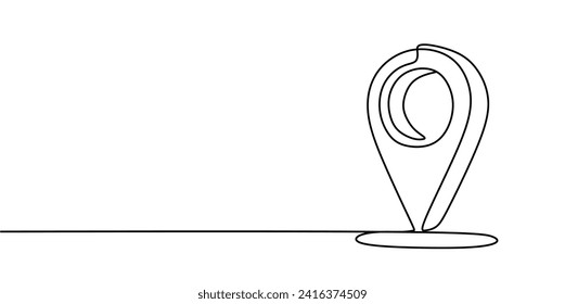 Map pin line background. One line drawing background. Continuous line drawing of GPS icon.