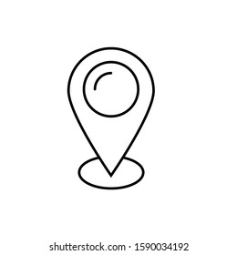 map pin line icon. map pin icon.black color,white background.