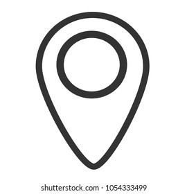 map pin line icon on white background. flat style. thin line pin point icon. location sign. pointer line symbol.

