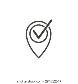 Map pin  line  icon  on white background. Vector illustration.
