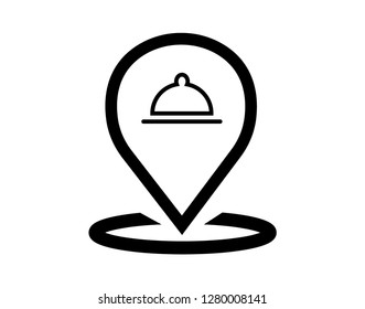 Map pin line icon, outline vector sign, linear style pictogram isolated on white.