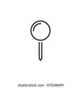 Map pin line icon, outline vector logo illustration, linear pictogram isolated on white