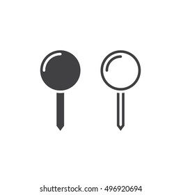Map pin line icon, outline and filled vector sign, linear and full pictogram isolated on white, logo illustration