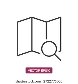 Icono de línea de pin de mapa. Pixel perfecto aislado sobre fondo blanco. Ilustración vectorial