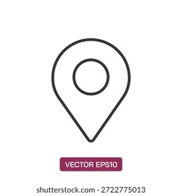 Map Pin line icon. Perfect pixel isolated on white background. Vector illustration