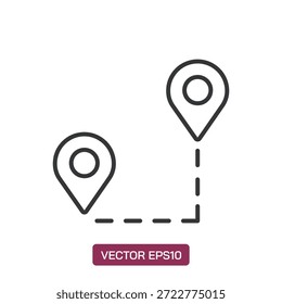 Map Pin line icon. Perfect pixel isolated on white background. Vector illustration