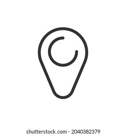 Map pin line icon, sign or symbol. Premium pictogram in trendy outline style. Map pin pixel perfect vector icon isolated on a white background. 