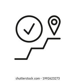 Map pin line icon in trendy style. Stroke vector pictogram isolated on a white background. Map pin premium outline icons.